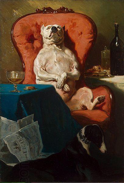 Alfred Dedreux Pug Dog in an Armchair China oil painting art